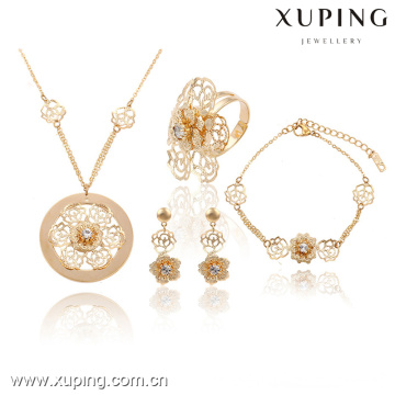 63737-Xuping Fashion Wedding Flower Jewelry Classic Jewelry Set para mujeres